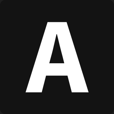 Website logo image of a white letter A in a dark box with rounded corners